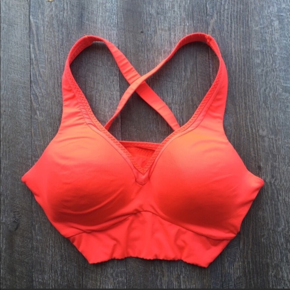 Athleta Sport Bra in a bold orange color!